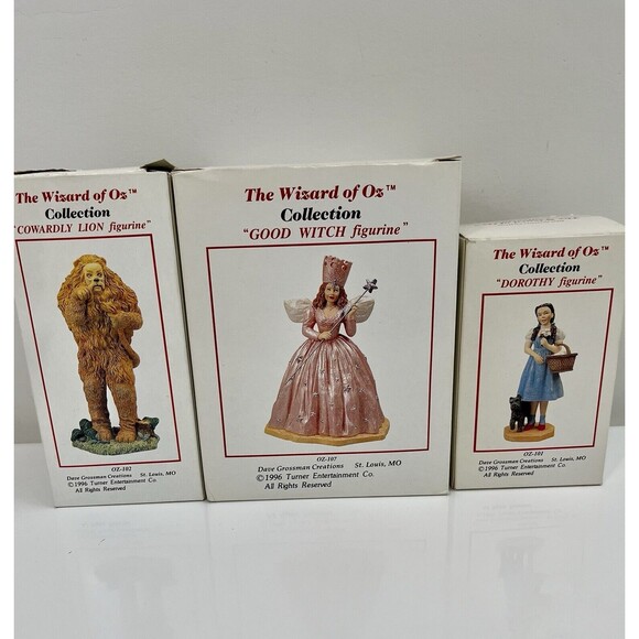 Wizard of Oz Dave Grossman Figure Lot Dorothy Lion Glinda Good Witch 1996 In Box - Picture 1 of 7